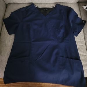 Elle Pinstripe Scrub Top